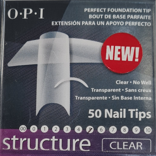 OPI NAIL TIPS - STRUCTURE CLEAR - No-well - Size 5 - 50 tips